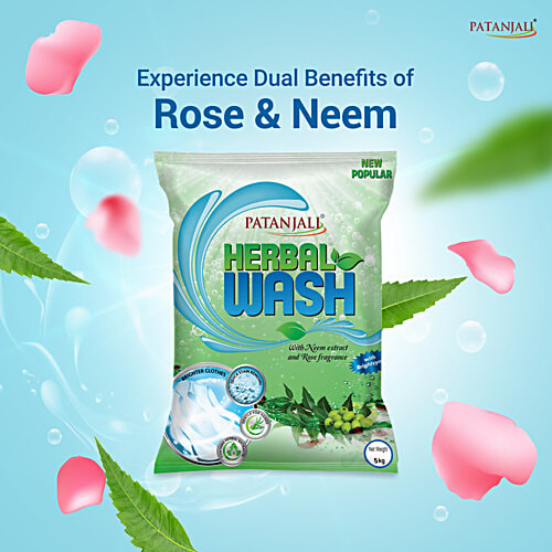 Patanjali Detergent Powder - Herbal Wash, 5 kg  Brighter Clothes, Quick Stain Removal