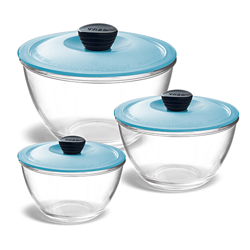 Buy Treo Borosilicate Mixing Bowl Set With Lid Online at Best Price