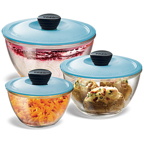 Buy Treo Borosilicate Mixing Bowl Set With Lid Online at Best Price of