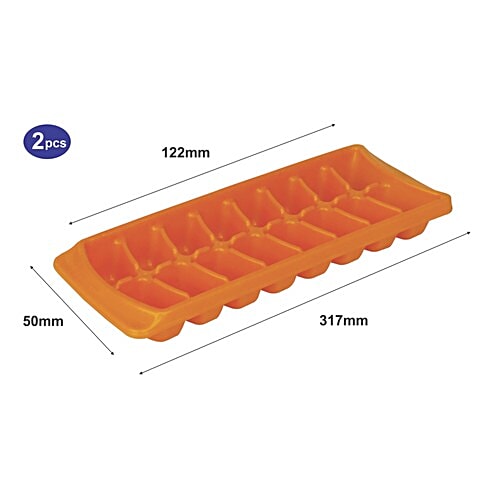 Princeware Ice Cube/ Freezer Tray - Mango Yellow, L5003X2, 2 pcs  