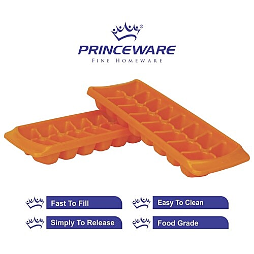 Princeware Ice Cube/ Freezer Tray - Mango Yellow, L5003X2, 2 pcs  