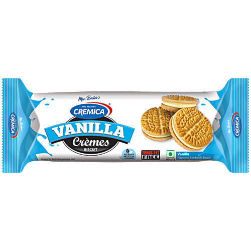 Cremica Vanilla Creme Biscuits, 138 g Trans Fat Free, No Artificial Colours