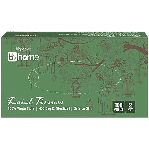 bb home Facial Tissues - 2 Ply, 100 Pulls (Pack of 4)