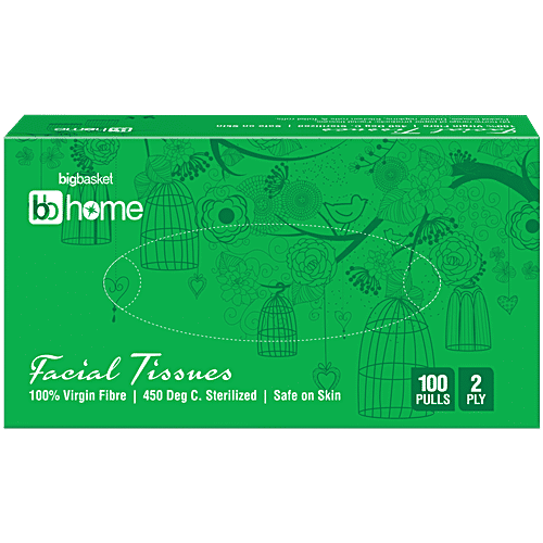 bb home Facial Tissues - 2 Ply, 100 Pulls (Pack of 4)