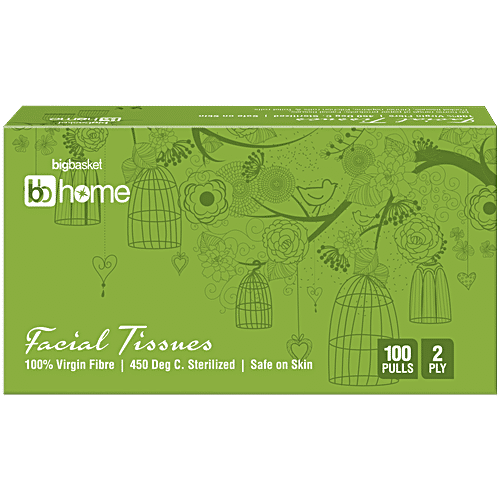 bb home Facial Tissues - 2 Ply, 100 Pulls (Pack of 4)