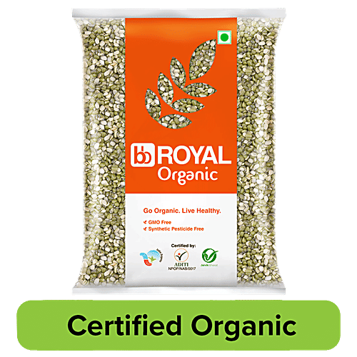 bb Royal Organic - Green Moong Dal (Split), 1 kg  