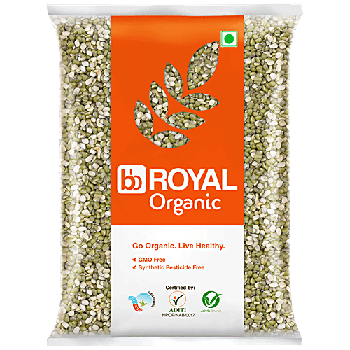 bb Royal Organic - Green Moong Dal (Split), 1 kg  