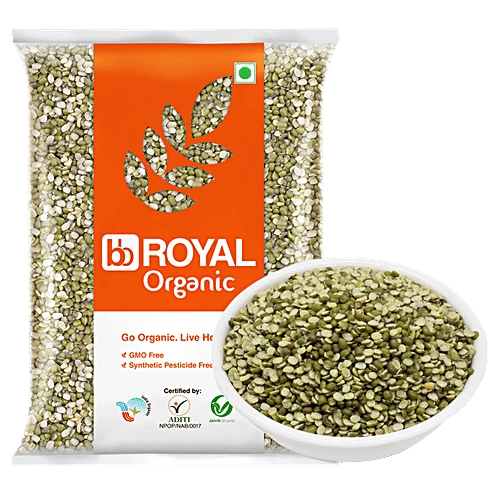 bb Royal Organic - Green Moong Dal (Split), 1 kg  