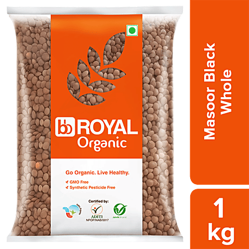 bb Royal Organic - Masoor Black Whole, 1 kg  