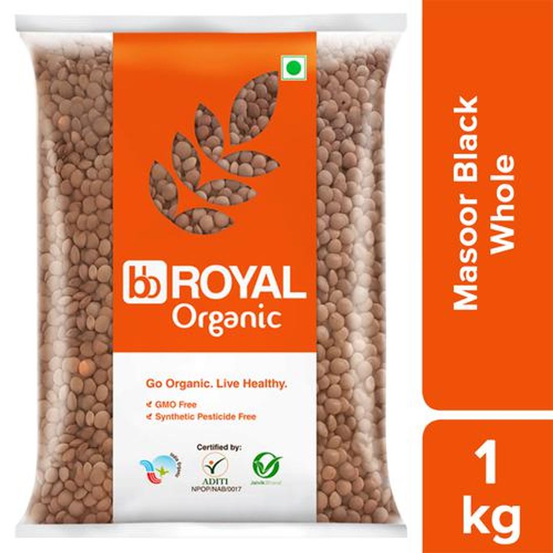 BB Royal Organic - Masoor Black Whole, 1 kg 