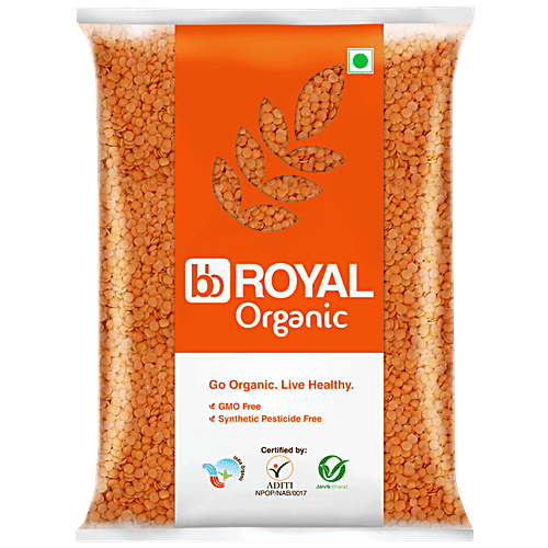 bb Royal Organic - Red Masoor Dal, Unpolished, 2 kg  