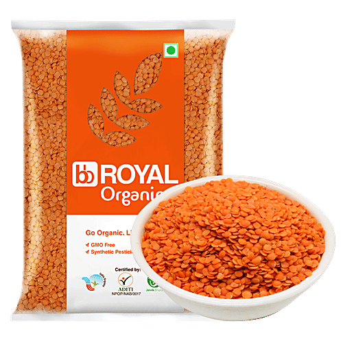 bb Royal Organic - Red Masoor Dal, Unpolished, 2 kg  
