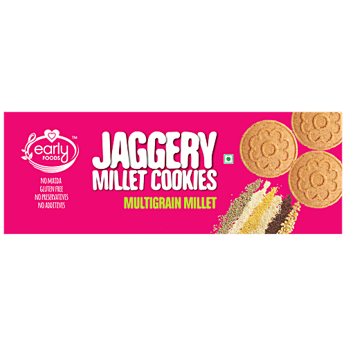 Buy Early Foods Jaggery Millet Cookies Multigrain, No Maida, No Preservatives & Additives