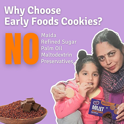 Early Foods Jaggery Millet Cookies - Ragi & Chocolate, No Preservatives & Additives, 130 g  No Preservatives, No Additives
