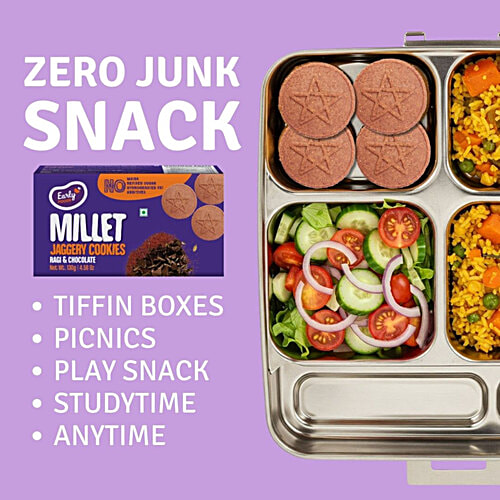 Early Foods Jaggery Millet Cookies - Ragi & Chocolate, No Preservatives & Additives, 130 g  No Preservatives, No Additives