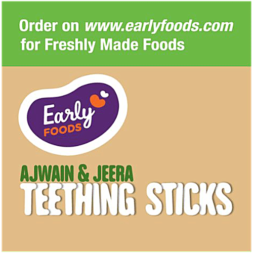 Early Foods Ajwain & Jeera Teething Sticks, 150 g No Preservatives, No Additives, No Milk, No Maida, No Refined Sugar