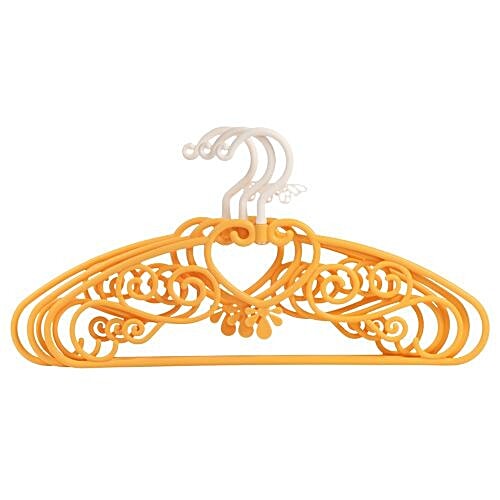 DP Clothes-Accessories Hanger - Plastic, Yellow YL BB588 4, 3 pcs  