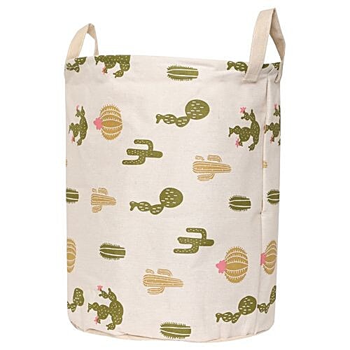 DP Clothes Storage/Laundry Bag - BB-557, Printed, Fabric, Washable, Durable, 32 X 31.5 cm, Off White, 1 pc Lightweight, Durable