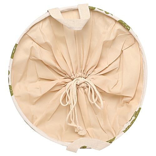 DP Clothes Storage/Laundry Bag - BB-557, Printed, Fabric, Washable, Durable, 32 X 31.5 cm, Off White, 1 pc Lightweight, Durable