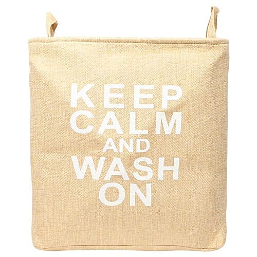 DP Clothes Storage/Laundry Bag - BB-552, Printed, Fabric, Washable, Durable, 34x34x35.5cm, Cream, 1 pc Lightweight, Durable