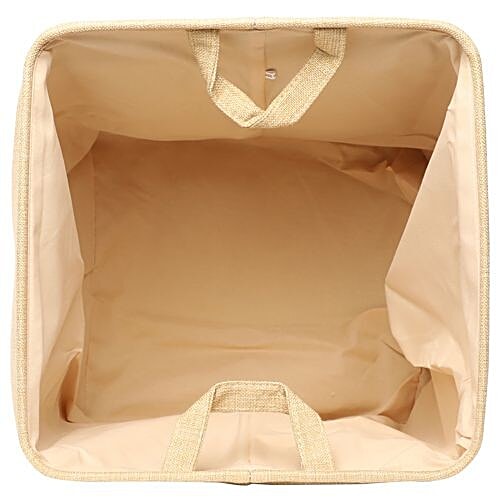 DP Clothes Storage/Laundry Bag - BB-552, Printed, Fabric, Washable, Durable, 34x34x35.5cm, Cream, 1 pc Lightweight, Durable