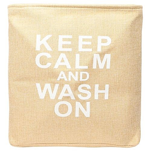 DP Clothes Storage/Laundry Bag - BB-552, Printed, Fabric, Washable, Durable, 34x34x35.5cm, Cream, 1 pc Lightweight, Durable