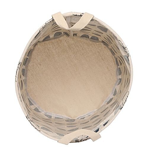 DP Clothes-Storage-Laundry Bag, Fabric - Navy Blue & Off White, Leaf PrintN BlueÃ‚Â  BB 550, 1 pc  Lightweight, Durable