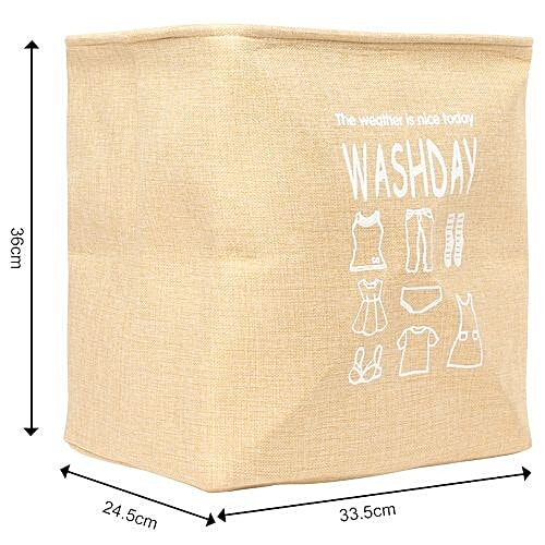 DP Clothes Storage/Laundry Bag - BB-548 2, Printed, Fabric, Washable, Durable, 36x24.5x33.5 cm, Beige, 1 pc Lightweight, Durable