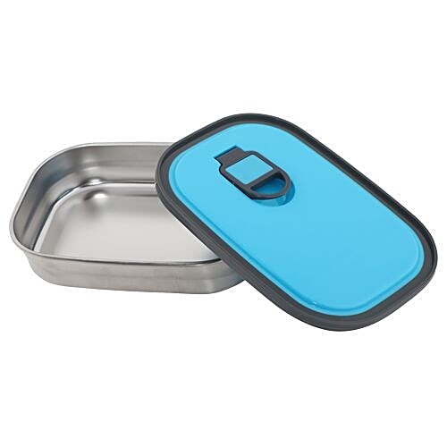 Homio Stainless Steel Lunch Box/ Tiffin Set - Rectangular, Blue, BB 571 1, 3 pcs  