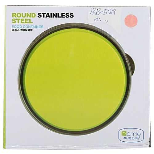 Homio Stainless Steel Food Container/ Tiffin Box- Green, Circular, BB 572 3, 3 Pcs.  