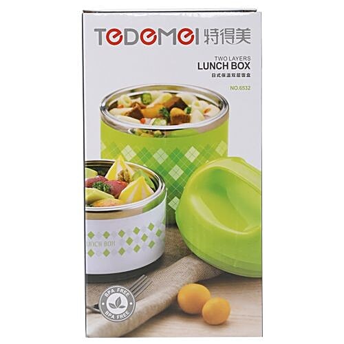 Tedemei Stainless Steel Lunch Box/Tiffin Set - Assorted color , BB 575 2, 930 ml  