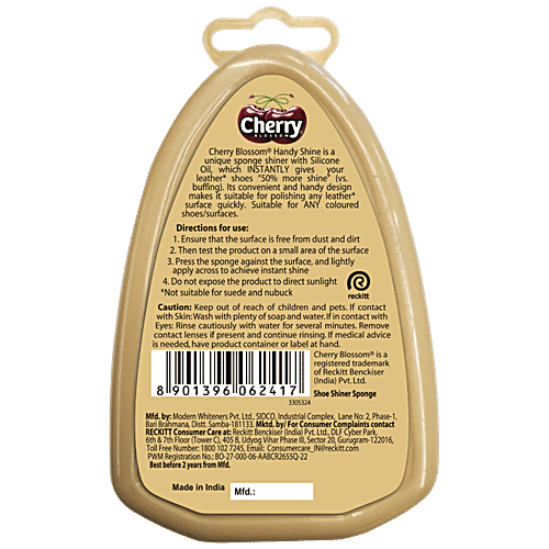 Cherry Blossom Neutral Handy Shine Shoe Shiner Sponge, 4 g Shines Instantly, Nourishes & Protects