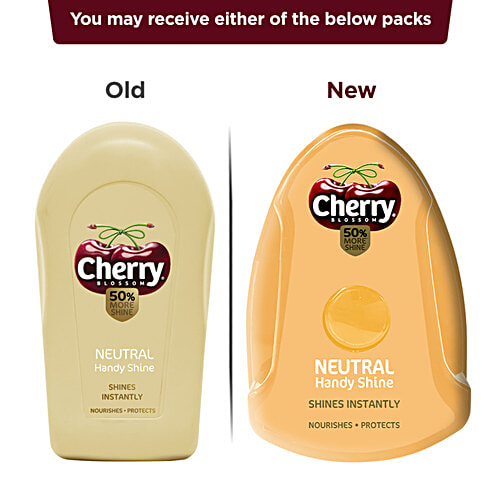 Cherry Blossom Neutral Handy Shine Shoe Shiner Sponge, 4 g Shines Instantly, Nourishes & Protects