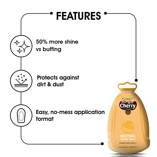 Cherry Blossom Neutral Handy Shine Shoe Shiner Sponge, 4 g Shines Instantly, Nourishes & Protects