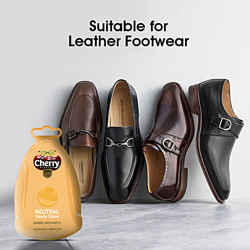 Cherry Blossom Neutral Handy Shine Shoe Shiner Sponge, 4 g Shines Instantly, Nourishes & Protects