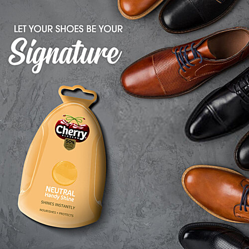 Cherry Blossom Neutral Handy Shine Shoe Shiner Sponge, 4 g Shines Instantly, Nourishes & Protects