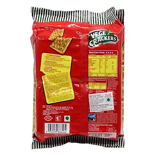 Munchys Vege Crackers, 300 g Pouch Zero Cholesterol & Zero Trans Fat