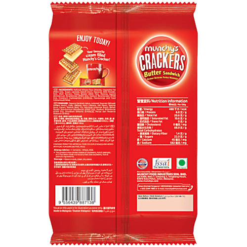 Munchys Butter Sandwich Crackers, 270 g Pouch