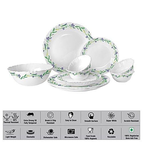 Cello Opalware Imperial Dinner Set - Amazon Creeper, 13 pcs  