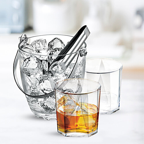 Treo Bernard Scot Ice Bucket With Tong & Glasses/Tumblers, 7 pcs  