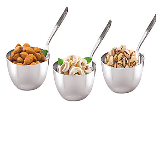 Neelam Stainless Steel Bowl Set With Spoon, 3 pcs  
