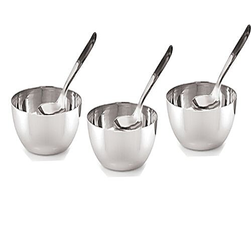 Neelam Stainless Steel Bowl Set With Spoon, 3 pcs  
