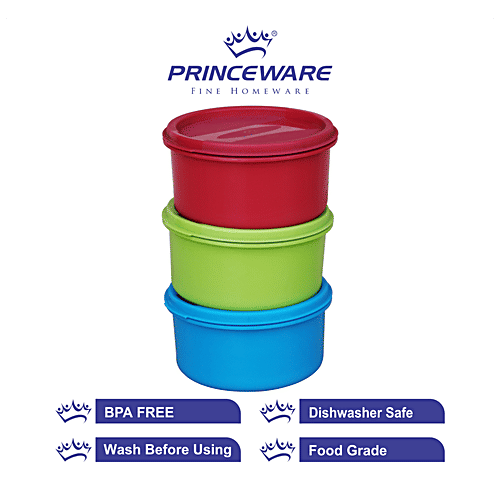 Buy Princeware Store Fresh Round Plastic Container Set Assorted