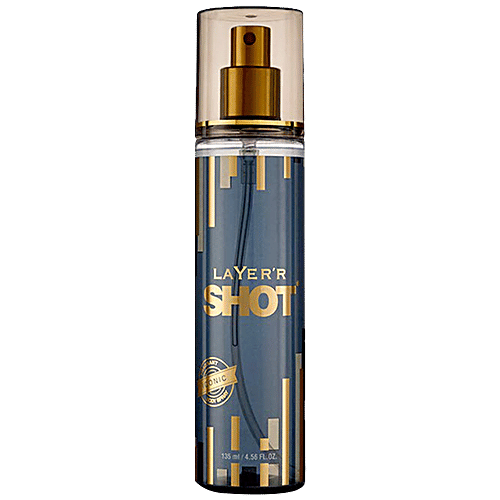 Layerr Shot Body Spray - Gold, Iconic, 135 ml  Refreshing & Ozonic, Long-lasting