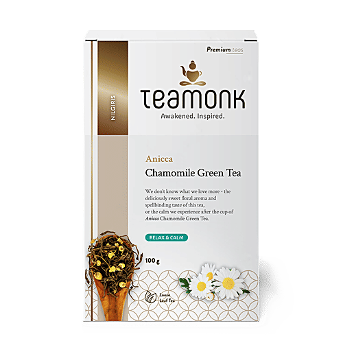 Teamonk Nilgiris Green Tea - Anicca Chamomile, Helps To Relax & Calm, 100 g  