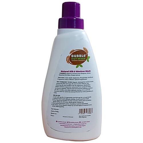 Bubblenut Wash Pure Soapnut Liquid - Silk & Woolen Wash, 500 ml  