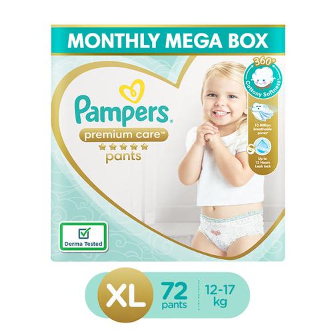 Pampers  Premium Care Diaper Pants - XL, 12-17 kg, Lotion with Aloe Vera, 72 pcs 