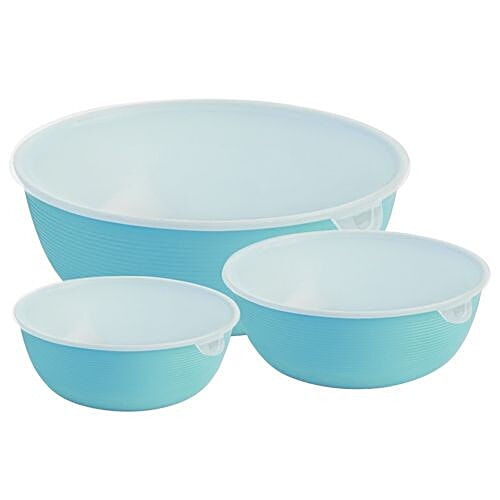 Saura Easy Lock Round Container, 400 ml Pack of 3 