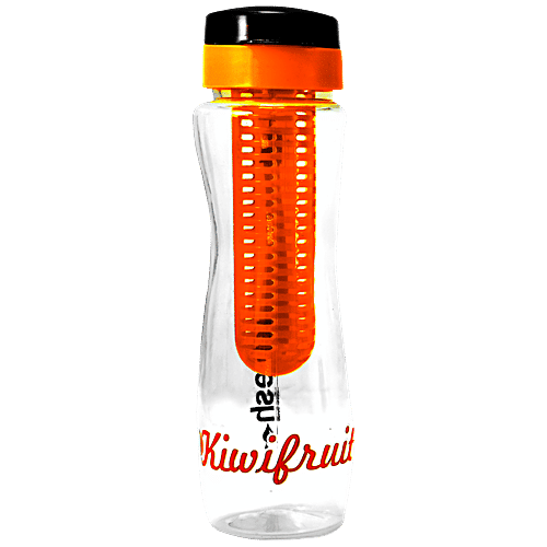 Saura Belbott Infuser Plastic Water Bottle - Orange, Multi-Utility, Food Grade, Leak Proof, Easy Clean, 800 ml
