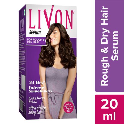 Livon Serum Serum - For Rough & Dry Hair, With Moroccan Argan Oil, 24 Hrs Intense Smoothness, 20 ml  24 Hrs Intense Smoothness